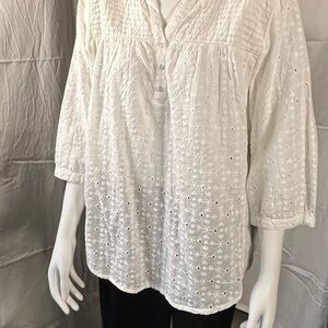 FAT FACE Eyelet Tunic Top - Size 14